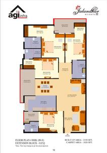 Image of 1600 Sq.ft 3 BHK Apartment / Flat for sale in AGI Jalandhar Heights 2 Extension, Pholriwal, Jalandhar for Rs. 8500000