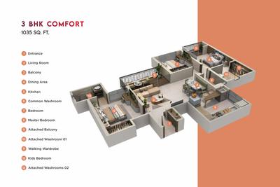 Image of 988 Sq.ft 2 BHK Apartment / Flat for sale in Urway Aikyam, Ravet, Pune for Rs. 8300000