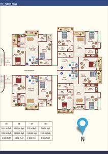 Image of 1250 Sq.ft 3 BHK Apartment / Flat for sale in R N City, Danapur, Patna for Rs. 6875000