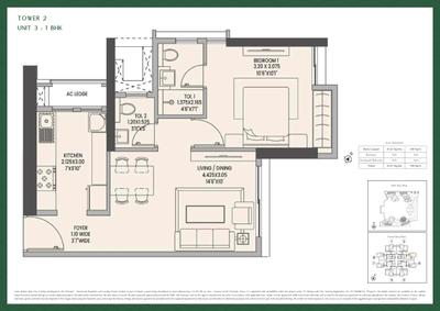 Image of 1050 Sq.ft 2 BHK Apartment / Flat for sale in T10 Raheja Jade City, Nerul, Navi Mumbai for Rs. 21500000