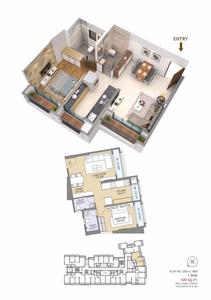 Image of 898 Sq.ft 2 BHK Apartment / Flat for sale in Skylark, Vasai West, Vasai for Rs. 7500000