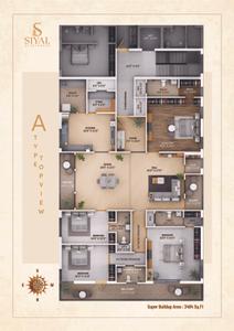 Image of 3200 Sq.ft 4 BHK Apartment / Flat for sale in South West Serenity, RS Puram, Coimbatore for Rs. 59900000