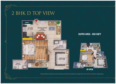 Image of 650 Sq.ft 1 RK Apartment / Flat for sale in Titania Residency, Phi IV, Greater Noida for Rs. 4200100