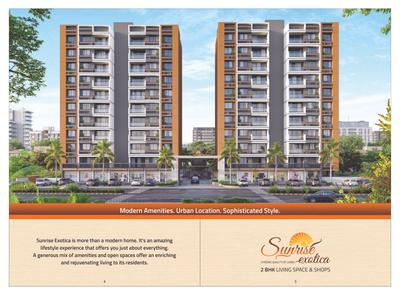 Image of 1413 Sq.ft 2 BHK Apartment / Flat for sale in Sunrise Exotica, Hanspura, Ahmedabad for Rs. 4951000