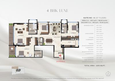 Image of 1450 Sq.ft 3 BHK Apartment / Flat for sale in MICL Aaradhya Evoq, Vile Parle West, Mumbai for Rs. 77500000