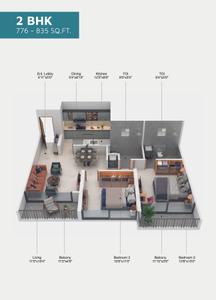 Image of 1495 Sq.ft 3 BHK Apartment / Flat for sale in Namrata Manifesta, Punawale, Pune for Rs. 10500000
