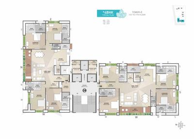 Image of 4300 Sq.ft 4 BHK Apartment / Flat for sale in Atlanta Eliza, Vesu, Surat for Rs. 32700000