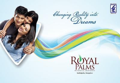 Image of 1220 Sq.ft 2 BHK Apartment / Flat for sale in Land Royal Palm, Kodailbail, Mangalore for Rs. 8500000