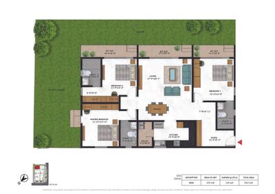 Image of 1900 Sq.ft 3 BHK Apartment / Flat for sale in Lewis El Roi, Cooke Town, Bengaluru for Rs. 28800000