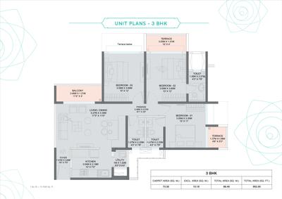 Image of 900 Sq.ft 2 BHK Apartment / Flat for sale in Godrej Boulevard, Manjari Budruk, Pune for Rs. 8000000