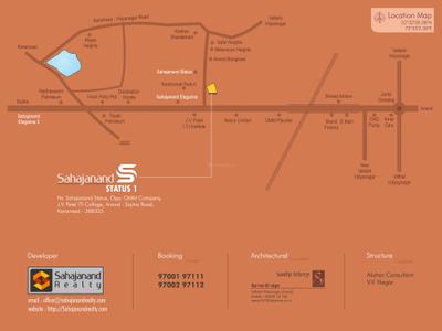 Image of 1500 Sq.ft 2 BHK Apartment / Flat for sale in Sahajanand Status 1, Karamsad, Anand for Rs. 4000000