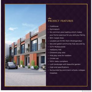 Image of 2033 Sq.ft 3 BHK Villa for sale in VNR Tiara, Thazhambur, Chennai for Rs. 11700000