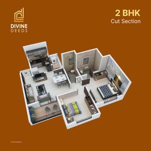 Image of 1151 Sq.ft 3 BHK Apartment / Flat for sale in Shiv Divine Deeds, Moshi, Pune for Rs. 6400000
