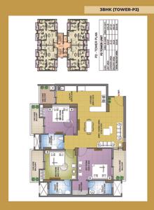 Image of 1900 Sq.ft 3 BHK Apartment / Flat for sale in SLF Anushree Apartments, Sector 75, Faridabad for Rs. 14000000