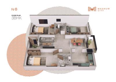 Image of 1068 Sq.ft 3 BHK Apartment / Flat for sale in TNCD Magnum City, Villankurichi, Coimbatore for Rs. 11000000