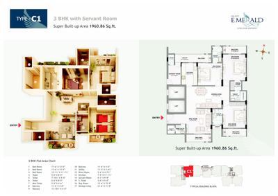 Image of 1933 Sq.ft 3 BHK Apartment / Flat for sale in Felicity Emerald, Ram Nagar, Jaipur for Rs. 13500000
