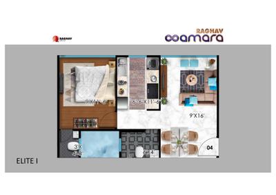 Image of 425 Sq.ft 1 BHK Apartment / Flat for sale in Raghav Amara, Kurla East, Mumbai for Rs. 10500000