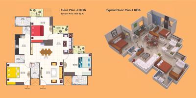Image of 1000 Sq.ft 3 BHK Apartment / Flat for sale in IBD Kings Park, Chichli, Bhopal for Rs. 5200000