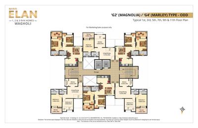 Image of 600 Sq.ft 1 BHK Apartment / Flat for sale in Nyati Elan Central I, Wagholi, Pune for Rs. 4900000