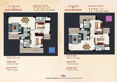 Image of 1150 Sq.ft 2 BHK Apartment / Flat for sale in Awadh Ambrosia, Harhua, Varanasi for Rs. 4485000