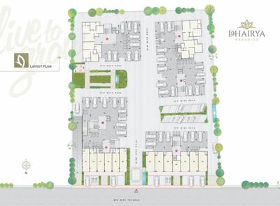 Image of 968 Sq.ft 2 BHK Apartment / Flat for sale in Omkar Dhairya Paradise, Isanpur, Ahmedabad for Rs. 4200000