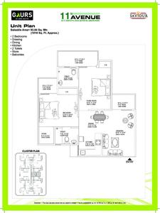 Image of 890 Sq.ft 2 BHK Apartment / Flat for sale in Gaurs 11th Avenue, Noida Extension, Greater Noida for Rs. 7950000