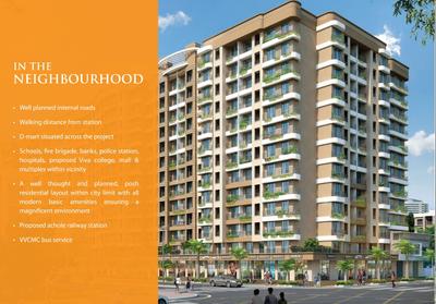 Image of 442 Sq.ft 1.5 BHK Apartment / Flat for sale in Shanti Life Spaces 2, Nalasopara East, Nala Sopara for Rs. 5600000