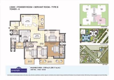 Image of 1889 Sq.ft 2 BHK Apartment / Flat for sale in Adani Oyster Grande Tower G, Sector 102, Gurgaon for Rs. 26500000