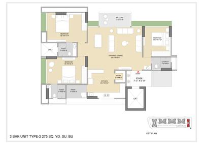 Image of 2475 Sq.ft 3 BHK Apartment / Flat for sale in Laxmi Azzaro, Gota, Ahmedabad for Rs. 12925000