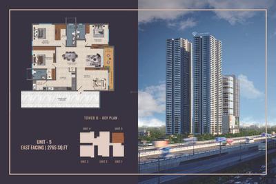 Image of 3814 Sq.ft 4 BHK Apartment / Flat for sale in R ONE Diamond Towers, Financial District, Hyderabad for Rs. 37800000
