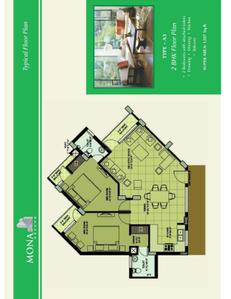 Image of 1207 Sq.ft 2 BHK Apartment / Flat for sale in Mona Greens, Nabha, Zirakpur for Rs. 5250000