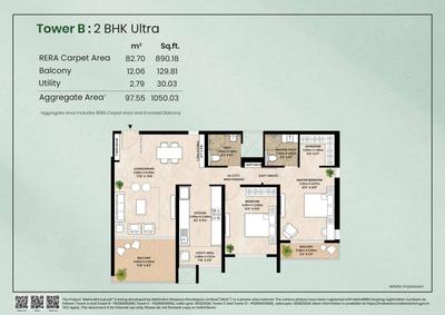 Image of 2080 Sq.ft 4 BHK Apartment / Flat for sale in Mahindra IvyLush, Wagholi, Pune for Rs. 23600000