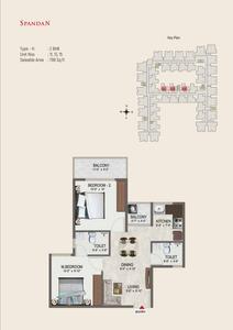 Image of 1144 Sq.ft 3 BHK Apartment / Flat for sale in Sowparnika Spandan, Nallampalayam, Coimbatore for Rs. 9500000
