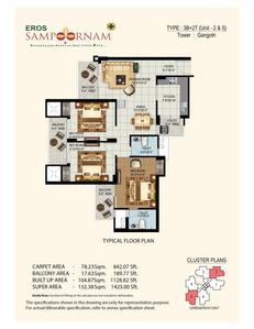 Image of 1060 Sq.ft 2 BHK Apartment / Flat for sale in Eros Sampoornam, Noida Extension, Greater Noida for Rs. 9500000