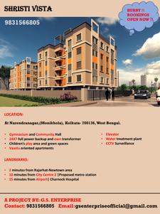 Image of 800 Sq.ft 2 BHK Apartment / Flat for sale in Shristi Vista, Rajarhat, Kolkata for Rs. 4100000