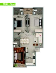 Image of 1200 Sq.ft 3 BHK Apartment / Flat for sale in Chirag Avenue, Kharar, Mohali for Rs. 5500000