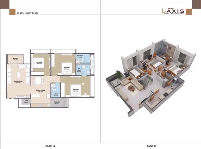 Image of 1800 Sq.ft 3 BHK Apartment / Flat for sale in Maruti L Axis, Chandkheda, Ahmedabad for Rs. 9800000