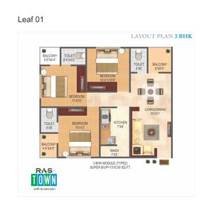 Image of 1060 Sq.ft 2 BHK Apartment / Flat for sale in Shri Sai Town, Lasudia Mori, Indore for Rs. 2600000