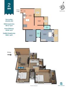 Image of 840 Sq.ft 2 BHK Apartment / Flat for sale in Raj Kunj, Kiwale, Pune for Rs. 6485000