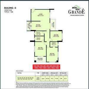 Image of 1200 Sq.ft 2 BHK Apartment / Flat for sale in Mont Vert Grande, Pashan, Pune for Rs. 13000000