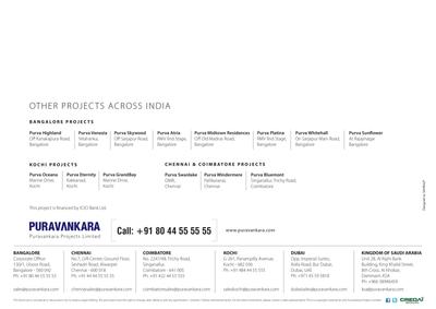 Image of 1835 Sq.ft 3 BHK Apartment / Flat for sale in Puravankara Purva Seasons, C V Raman Nagar, Bengaluru for Rs. 38500000