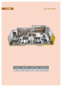 Image of 1350 Sq.ft 2.5 BHK Apartment / Flat for sale in Magarpatta River View City, Loni Kalbhor, Pune for Rs. 9500000