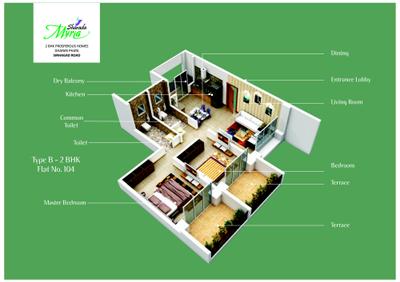 Image of 620 Sq.ft 1 BHK Apartment / Flat for sale in Sharada Myria A Wing, Dhayari, Pune for Rs. 4150000