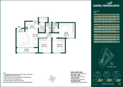 Image of 1907 Sq.ft 3.5 BHK Apartment / Flat for sale in Godrej Woodscapes, Konadasapura, Bengaluru for Rs. 25500000