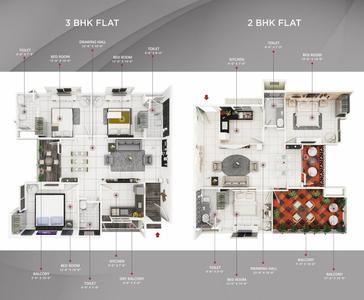 Image of 777 Sq.ft 2 BHK Apartment / Flat for sale in Sanrachna The Trump, Muhana, Jaipur for Rs. 3822000