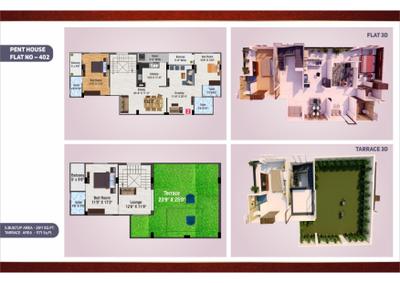 Image of 1740 Sq.ft 3 BHK Apartment / Flat for sale in Meeradhe Dreams, Bhuwana, Udaipur for Rs. 7400000