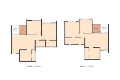 Image of 940 Sq.ft 2 BHK Apartment / Flat for sale in VTP Cygnus Building T11, Manjari Khurd, Pune for Rs. 8500000