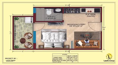 Image of 785 Sq.ft 1 BHK Apartment / Flat for sale in Laadli Height, Sunrakh Bangar, Vrindavan for Rs. 5887500