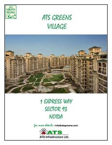 Image of 1400 Sq.ft 3 BHK Apartment / Flat for sale in ATS Greens Village, Sector 93A, Noida for Rs. 39800000