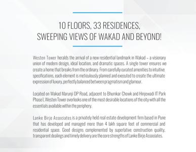 Image of 1000 Sq.ft 2 BHK Apartment / Flat for sale in Lanke Westen Tower, Wakad, Pune for Rs. 8500000